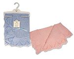 Baby Shawl with Zig-Zag Edge, Pointelle Pattern and Bow
