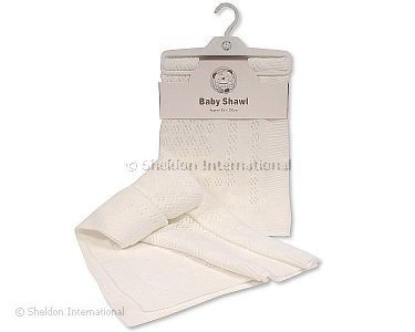 Baby Acrylic Shawl with Pointelle Pattern - Wholesale