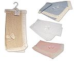 Wholesale Knitted Lace Shawl with Pointelle Pattern and  Bow