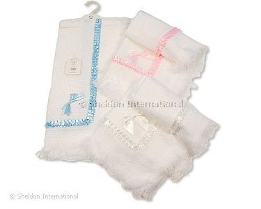 Baby Acrylic Hanger Shawl with Lace and Bow - Wholesale