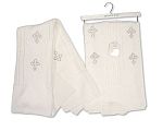 Wholesale Christening Shawl with Embroidery on Hanger - Cross