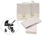 Fitted Cotton Pram Sheets - 2 Pack - 1 Plain, 1 Printed