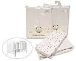 Wholesale Fitted Cotton Cot Sheets - 2 Pack - 1 Plain, 1 Printed