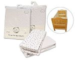 Wholesale Fitted Cotton Cot Bed Sheets - 2 Pack - 1 Plain, 1 Printed