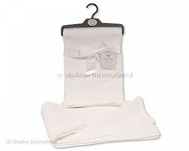 Baby Cotton Waffle Wrap - Plain White - Wholesale