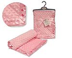 Baby Velour Bubble Wrap with Satin Trim - Princess