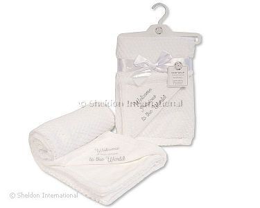 Baby 2 Layer Waffle Wrap - Welcome Precious to the World - Wholesale