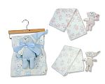 Wholesale Muslin Blanket and Bear Toy Set on Hanger