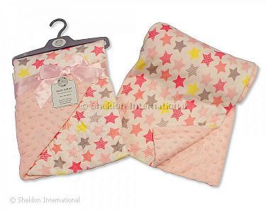 Baby Reversible Wrap - Stars - Pink - Wholesale