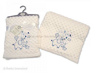 Baby Soft Velour Dotted Wrap - Sky - Wholesale