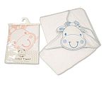 Baby 3d Hooded Towel - Giraffe - White/Colour