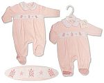 Baby Girls Velour All in One with Smocking - Tortoise
