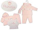 Baby Girls Velour 3 pcs Set with Smocking - Princess