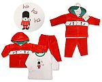 Wholesale Christmas Velour 3 pcs Set with Smocking - Ho, Ho, Ho