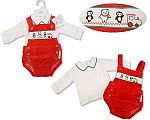 Wholesale Christmas Velour 2 pcs Romper Set with Smocking - Polar Bear and Penguin