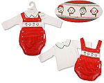 Wholesale Christmas Velour 2 pcs Romper Set with Smocking - Snowman
