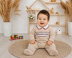 Wholesale Velour All in One with Smocking - I Love Mummy & Daddy