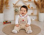 Wholesale Velour 2 pcs Dungaree Set - I Love Mummy & Daddy
