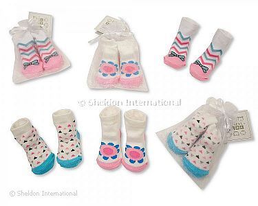 Baby Girls Socks in Mesh Bag - 2152 - Wholesale