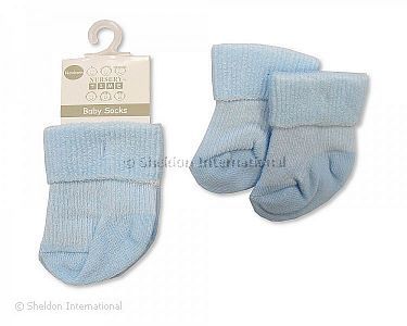 Baby Roll Over Socks - Sky - Wholesale