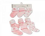 Baby Girls Socks 3-Pack - Butterfly/Mushrooms