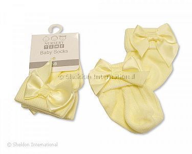 Baby Socks with Bow - Lemon - Wholesale