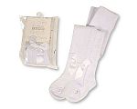 Baby Cotton Tights with Bow - White