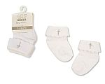 Wholesale Turnover Christening Socks - Cross