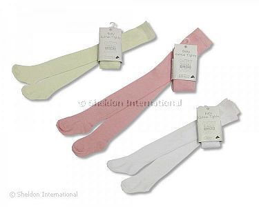 Baby Cotton Plain Tights  1-2, 3-4 - Wholesale