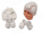 Baby Hat and Booties Set - White