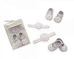 Baby Headband and Shoes Set - White