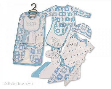 Baby Boys 9 pcs Gift Set in Mesh Bag - I Love Cuddles - Wholesale