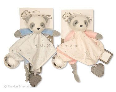 Baby Panda Comforter with Teethers and Rattle - Wholesale