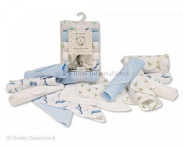 Baby Boy Wash Cloths - 12 Pack - Wholesale