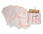 Baby Girls 6 pcs Hooded Towel and Wash Cloth Bath Set