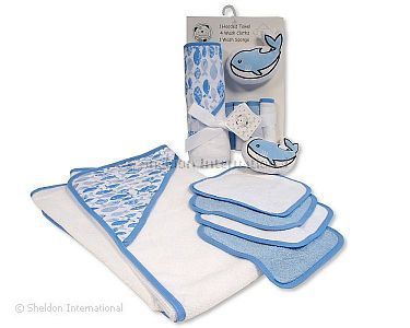 Baby 6 pcs Bath Set - Whale - Wholesale