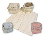 Baby 4 Pack Cotton Wash Cloths in Basket