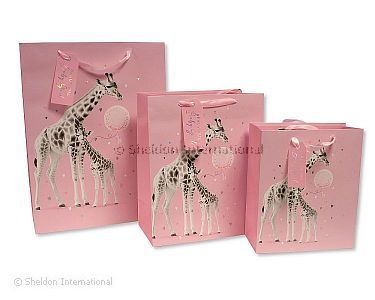 Gift Bag ' Beautiful Baby Girl' - Giraffe - Wholesale
