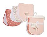 Baby Girls Burp Cloths - Flowers - Pack of 3