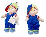 Baby Boy Soft Doll with Dungaree Set