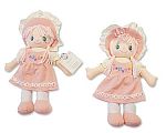 Baby Girl Soft Doll with Pink Dress and Flower Embroidery