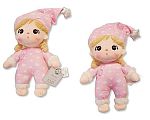 Wholesale Girls Soft Doll with Pink All-in One and Hat
