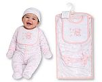 Baby Girls 5 Pieces Layette Gift Set - Bunny and Teddy