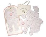 Baby Girls 5 pcs Gift Set with Paper Gift Bag - Hearts