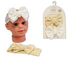 Baby Girls 2 Headbands with Bow Set - Taupe