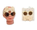 Baby Girls Headband with Bow and Sunglasses Set - Beige