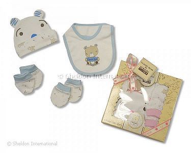 Baby Cotton Gift Set - 4 pcs - Classic Bear - 0608 - Wholesale