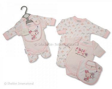 3 pcs Baby Cotton Gift Set - Bunny and Butterfly - Wholesale