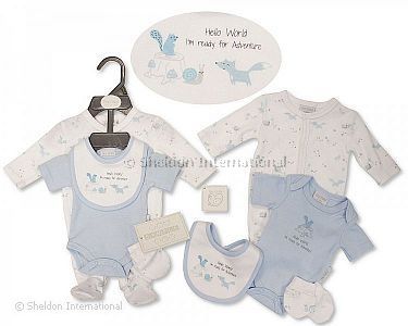 Premature Baby Boys 4 pcs Set - Hello World - Wholesale