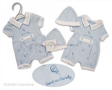 Premature Baby Boys Romper with Hat - Sweet As Candy - Wholesale